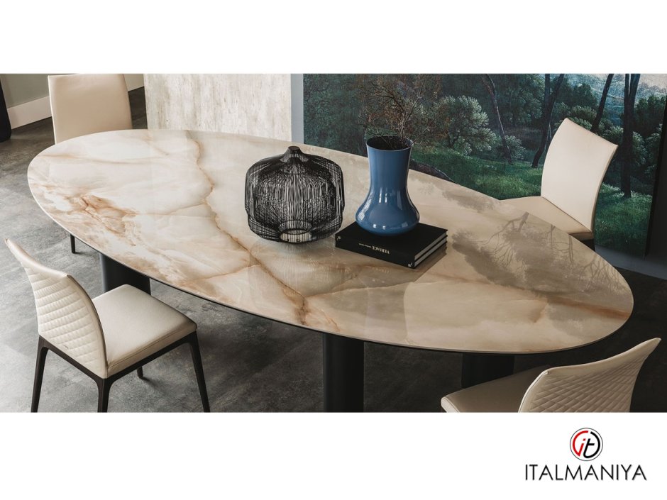 Стол Cremona 140 KL-188 контрастный мрамор / белый каркас м-City