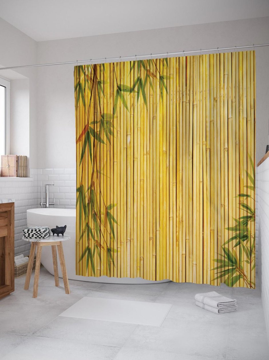 Штора для ванной Bath Plus Jungle Palm 180х200 см текстиль зеленая