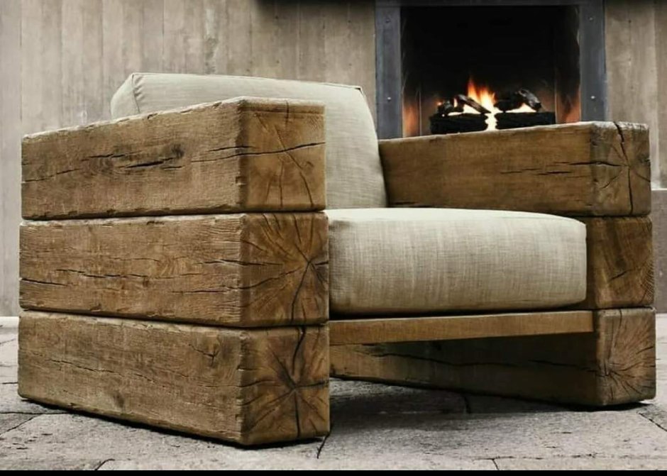Самодельный диван из дерева