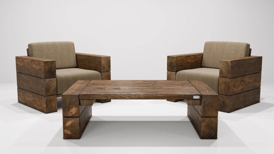 Кресло из бруса 150х150 размер