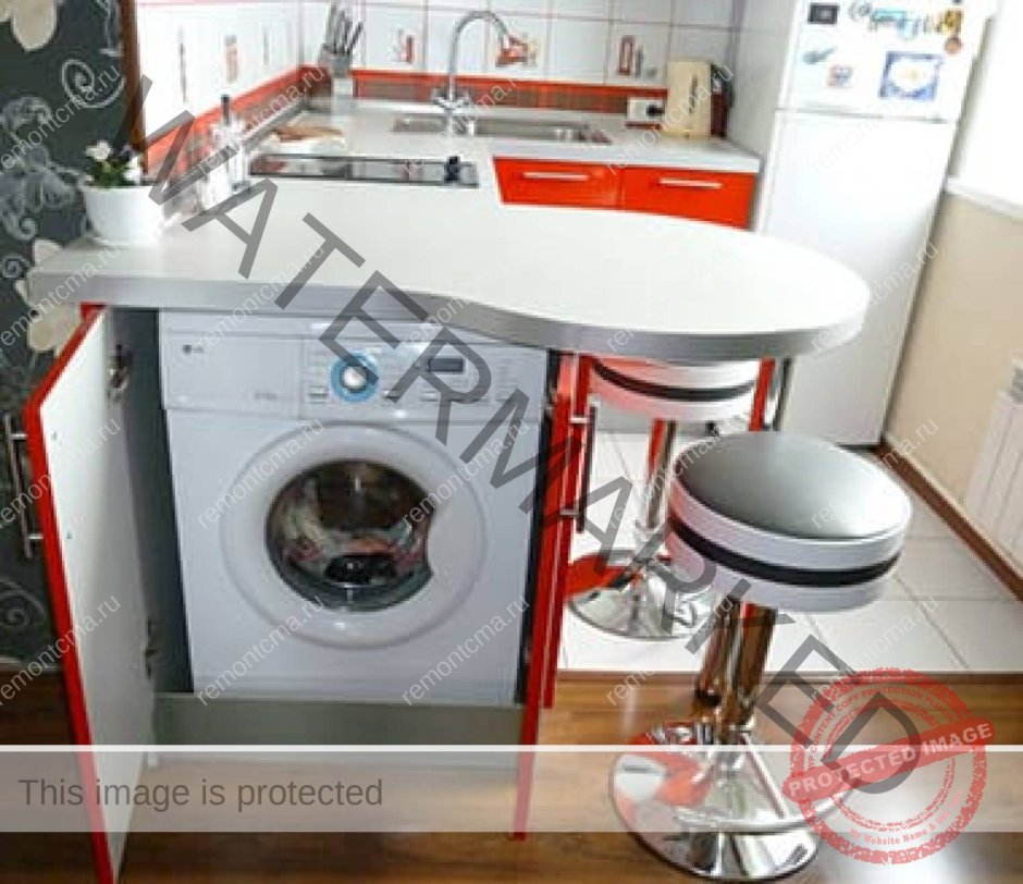 Маленькие кухни со стиральной машиной