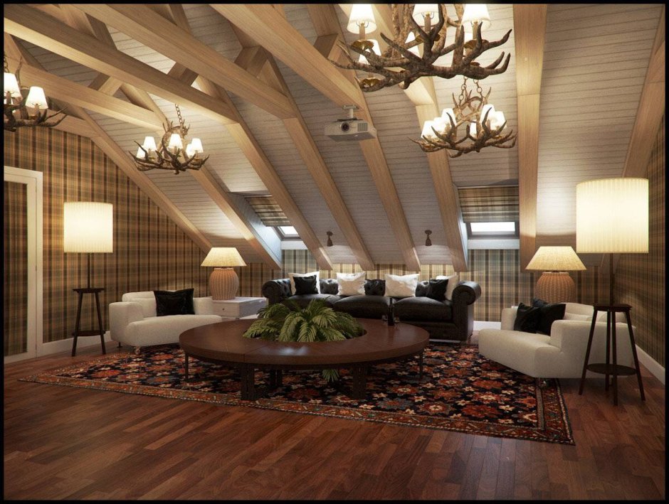 Люстра на скошенном потолке