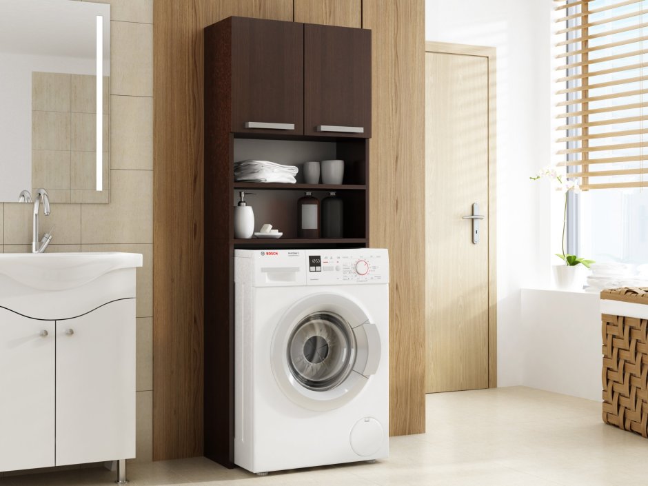 Шкаф для стиральной машины в ванной