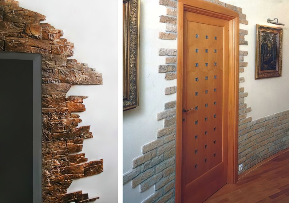 Отделка арки кирпичиками