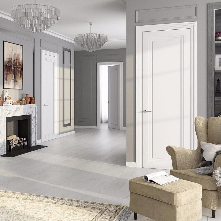 Серые двери в интерьере