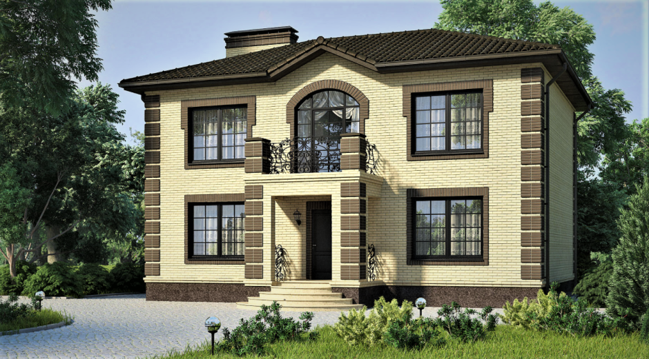 Дом кирпичный двухэтажный