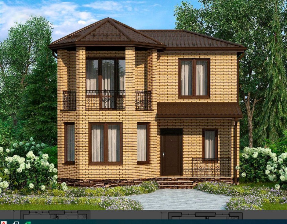 Дом 80 м2 двухэтажный с наружи