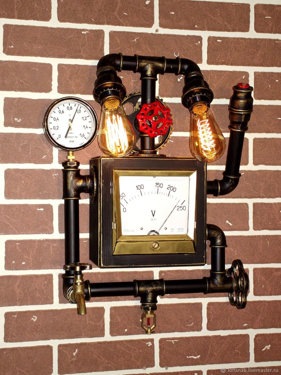 Часы в стиле лофт на стену