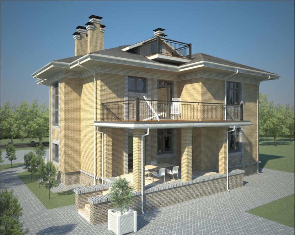 Проекты коттеджей с балконом