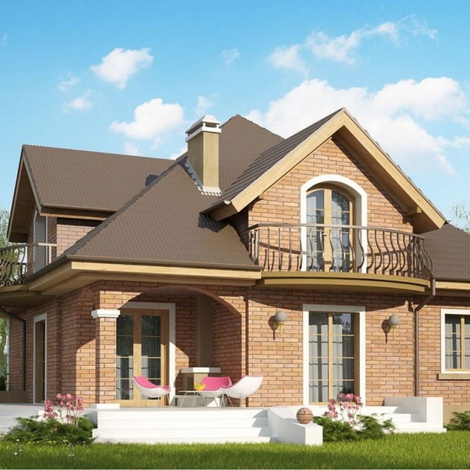 Кирпичные дома с мансардой