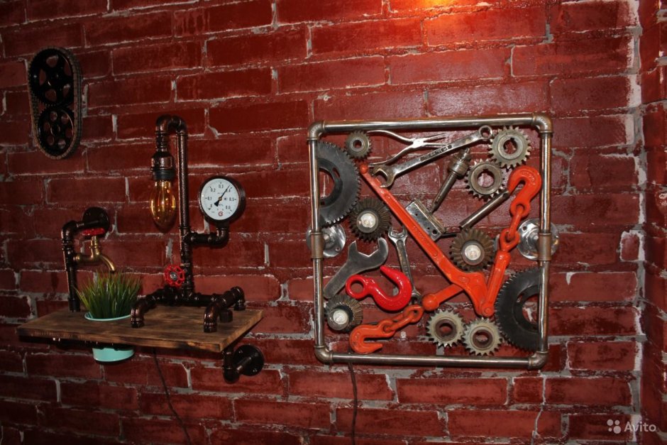 Часы лофт 80 см