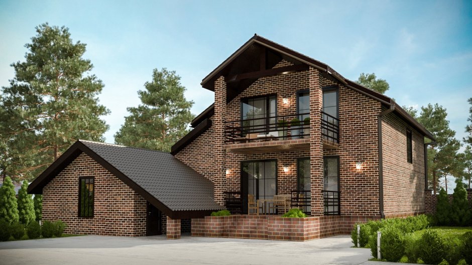 Современный кирпичный дом