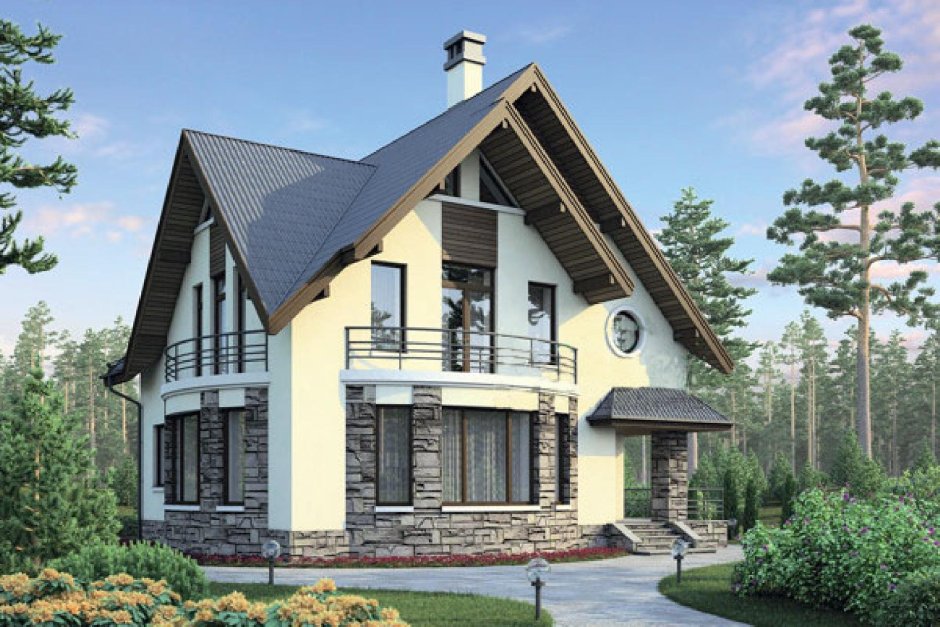 Мансардный кирпичный дом 150 кв м