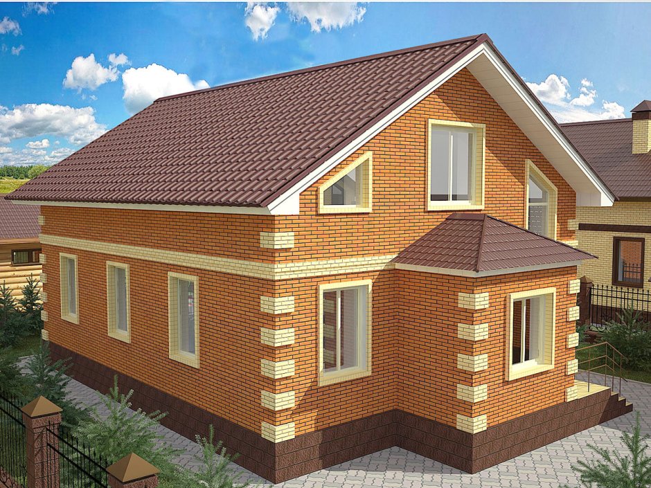 Дом кирпичный 110 кв.м с мансардой