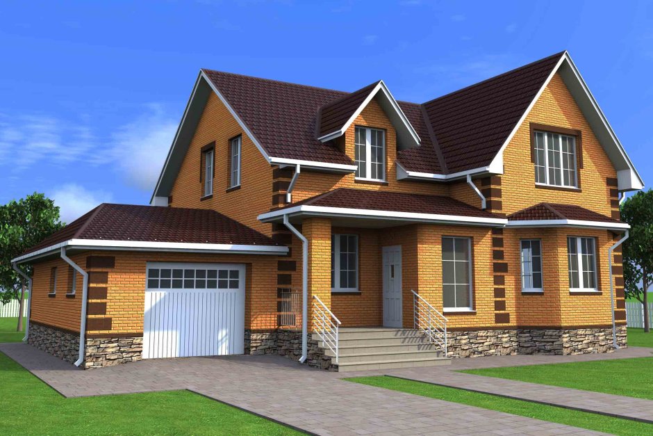 Проекты коттеджей из кирпича