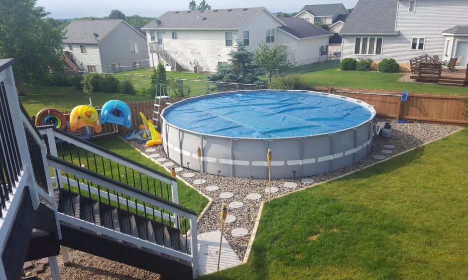 Каркасный бассейн Интекс ландшафт