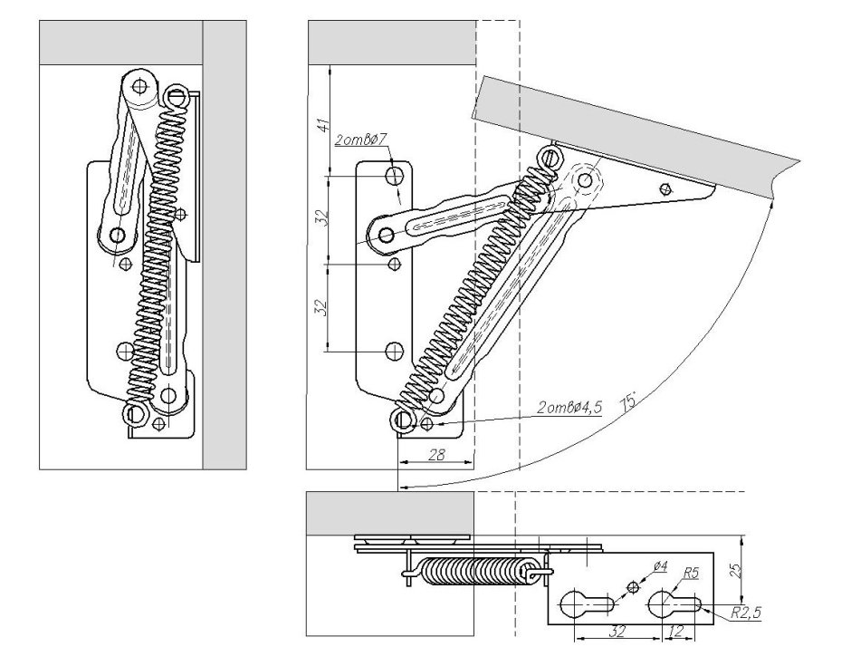 Петля мебельная антресольная Junior 605