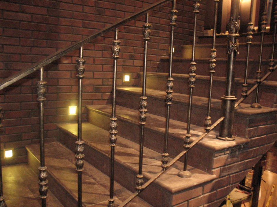 Ограждение лестницы в стиле лофт