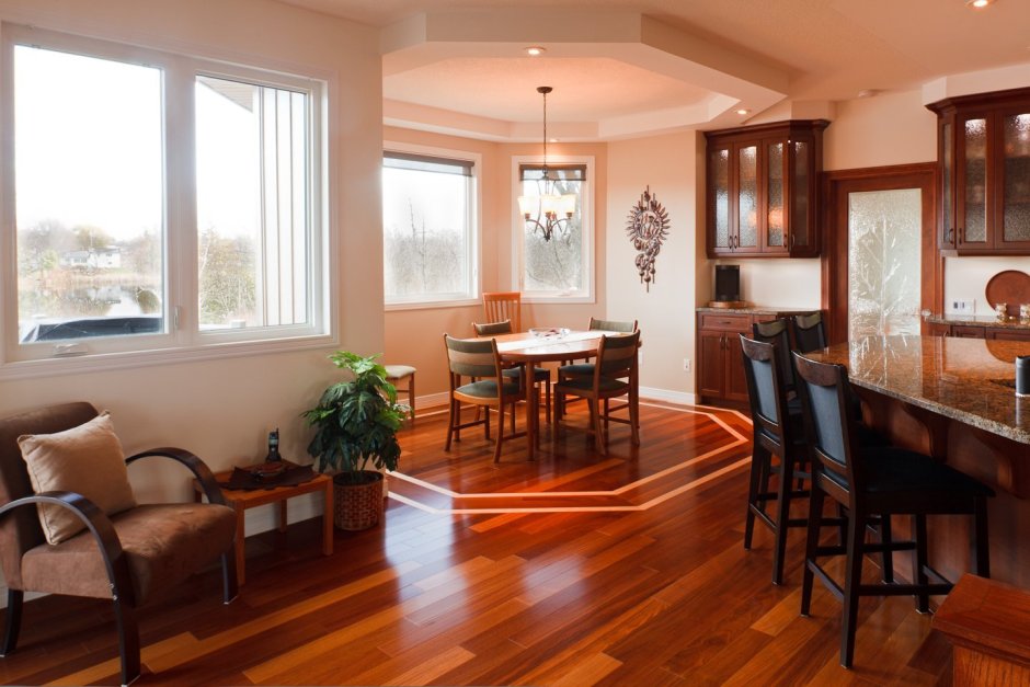 Рыжий паркет в интерьере