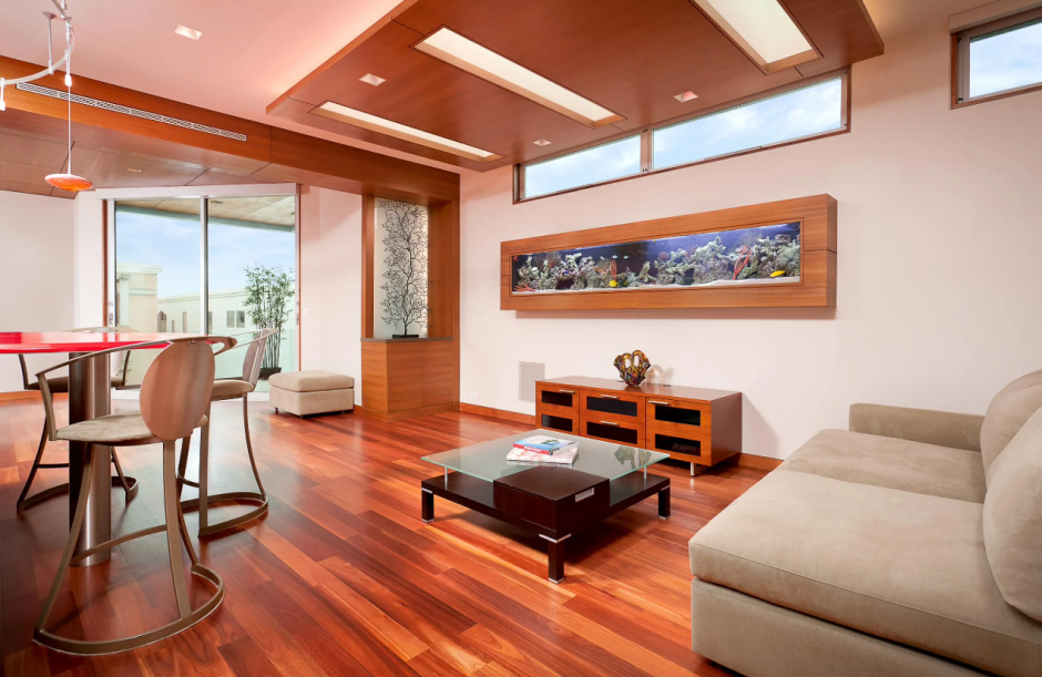 Рыжий пол в интерьере