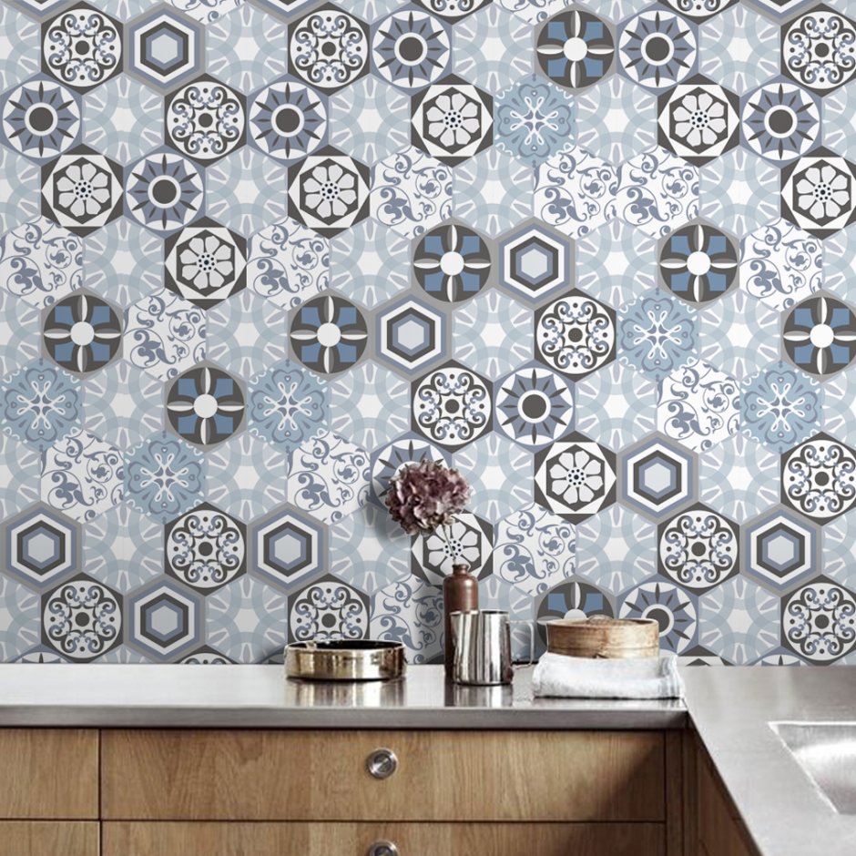 Самоклеящаяся плитка для стен на кухне