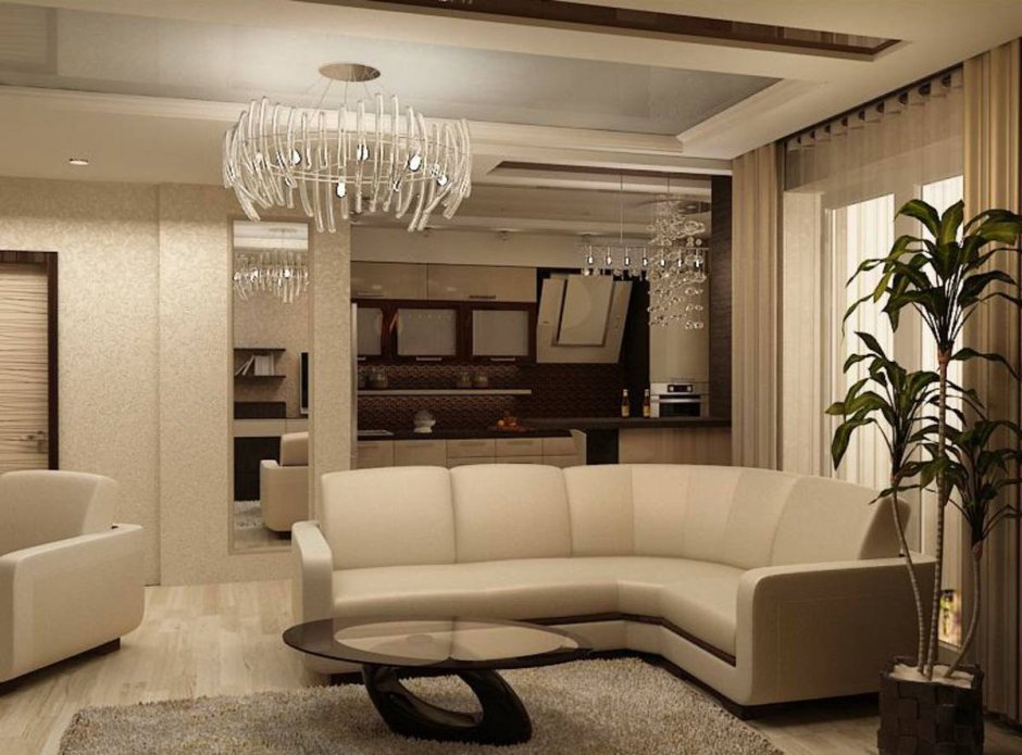 Гостиная совмещенная с прихожей