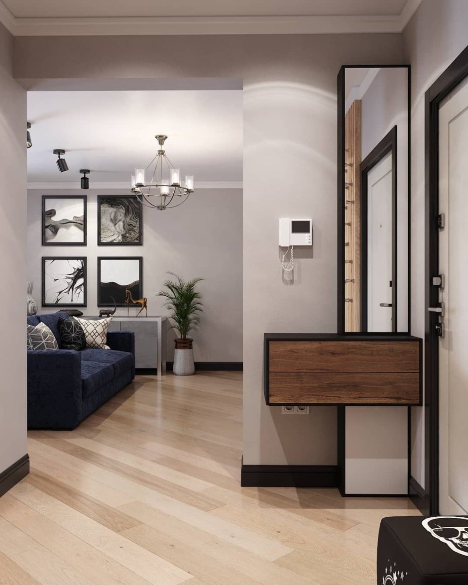 Прихожая совмещенная с залом