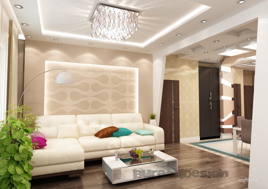 Интерьер прихожая гостиная