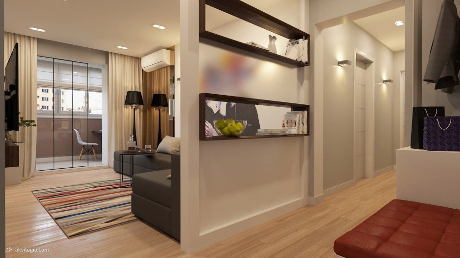 Гостиная совмещенная с прихожей