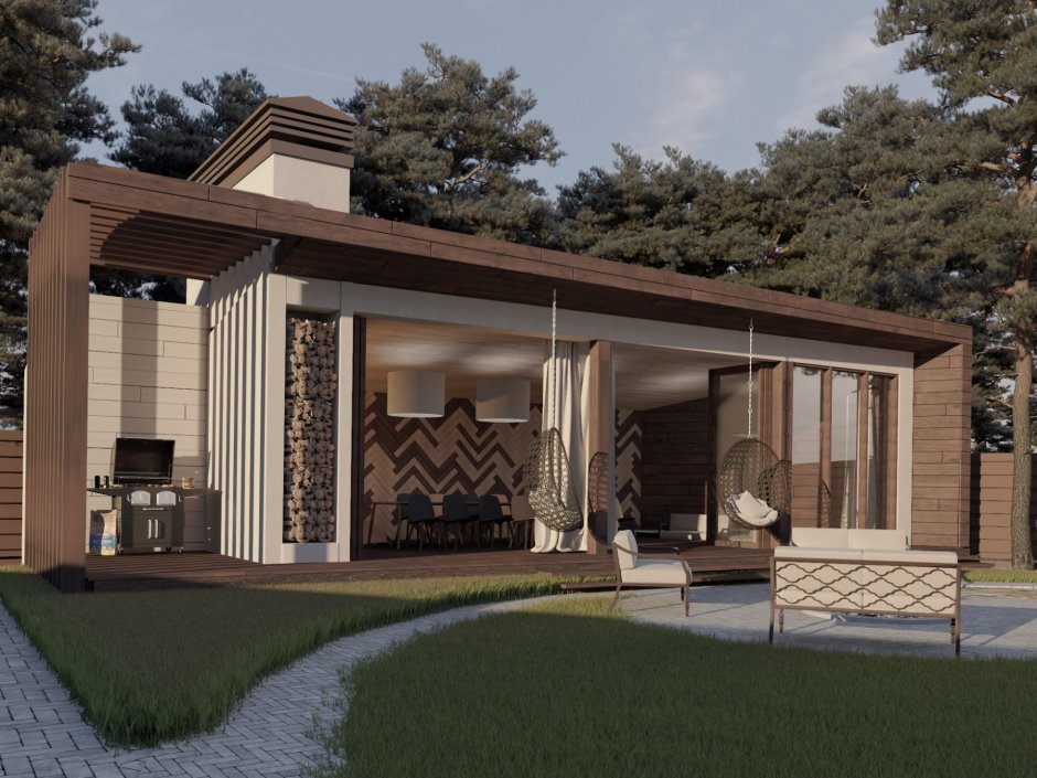 Барбекю пергола лофт