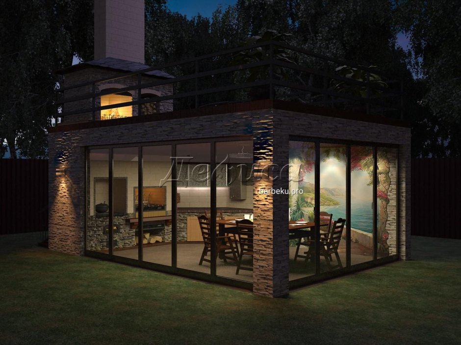 Двухэтажная беседка