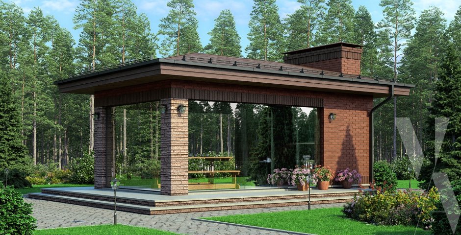 Зона отдыха с барбекю