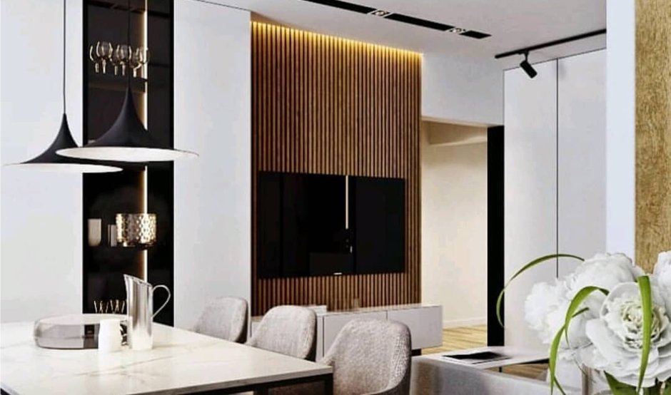 Зона телевизора с рейками