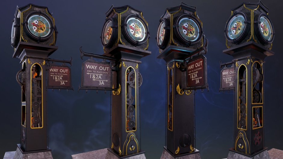 Стимпанк часы напольные