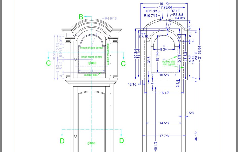 Напольные часы чертежи