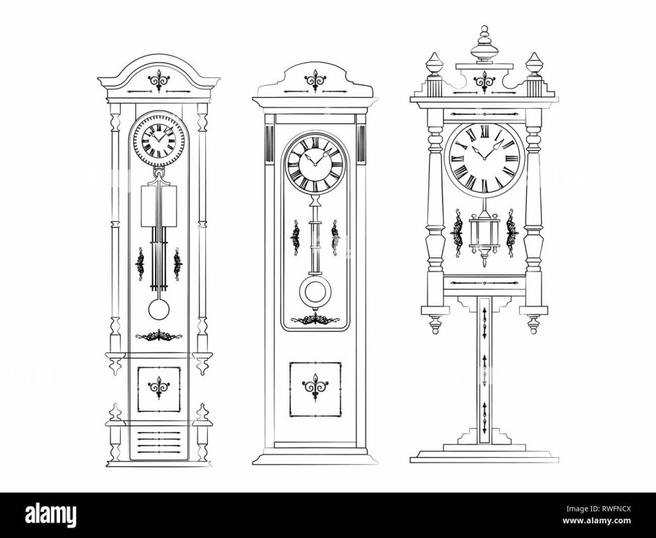 Часы напольные вектор