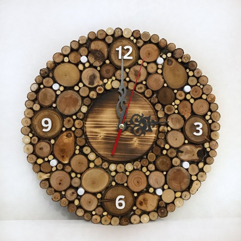 Часы настенные из спила