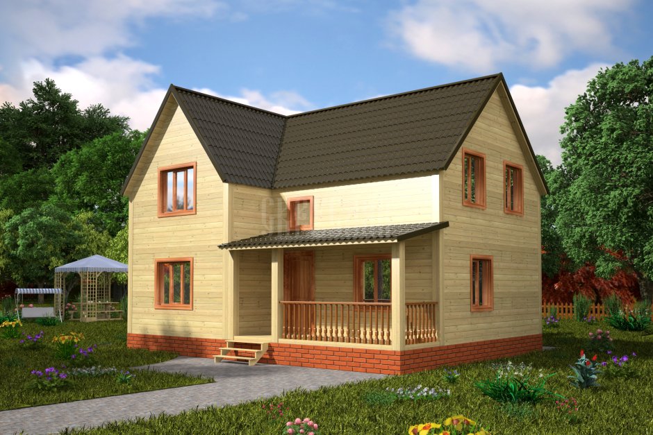 Двухэтажный щитовой домик