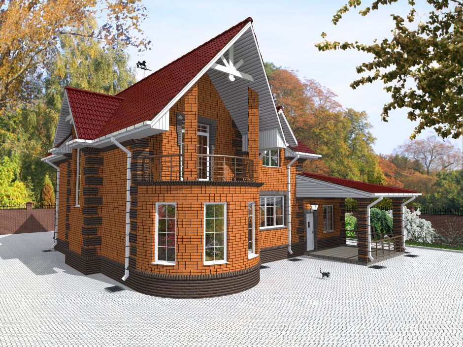 Угловой двухэтажный домик