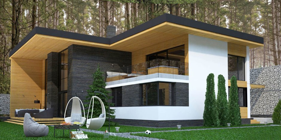 Проект флетхауса с плоской кровлей