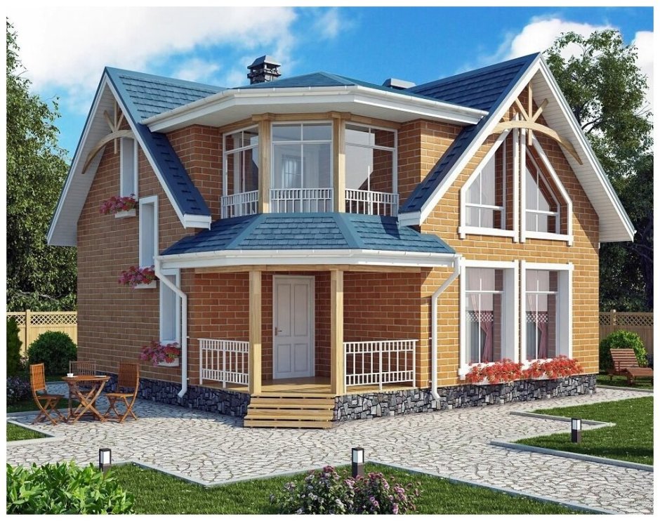 Дом с угловым балконом