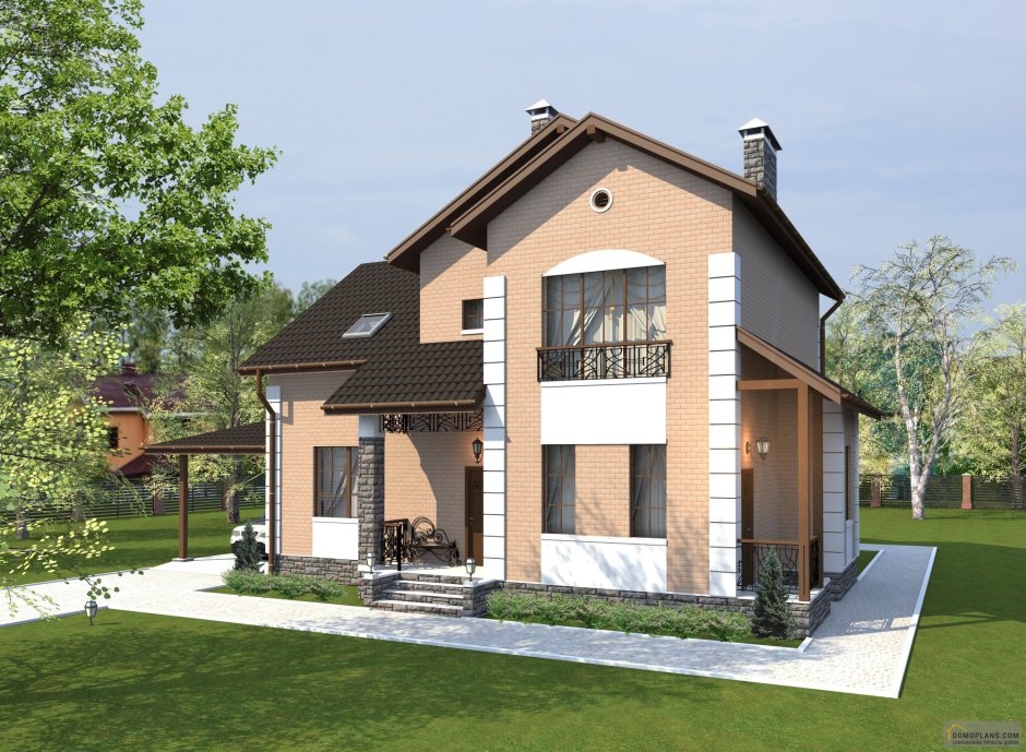 Дом 2 этажа с мансардой и гаражом на 2 машины до 150 кв.м