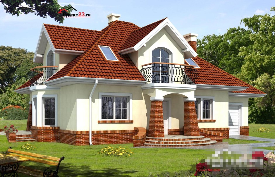 Проекты домов с эркером и мансардой