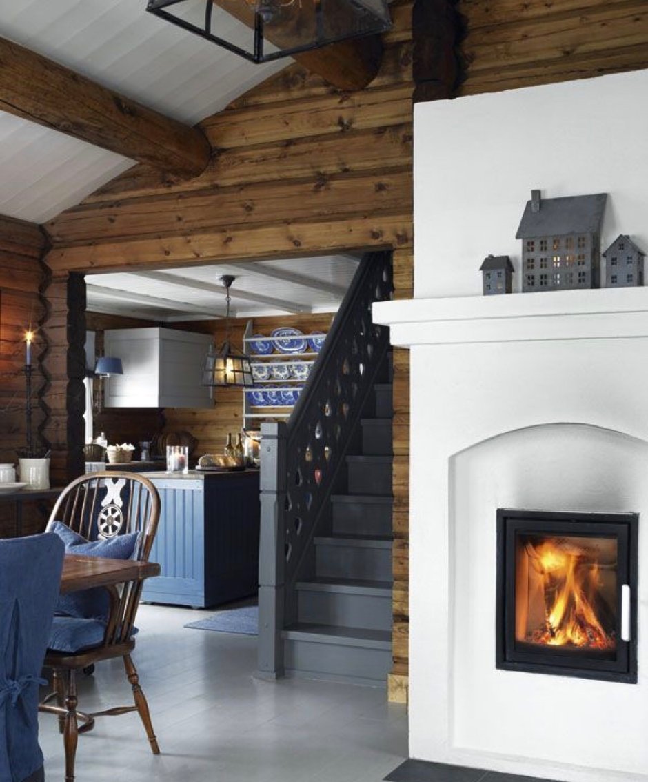 Камин в доме Скандинавский стиль