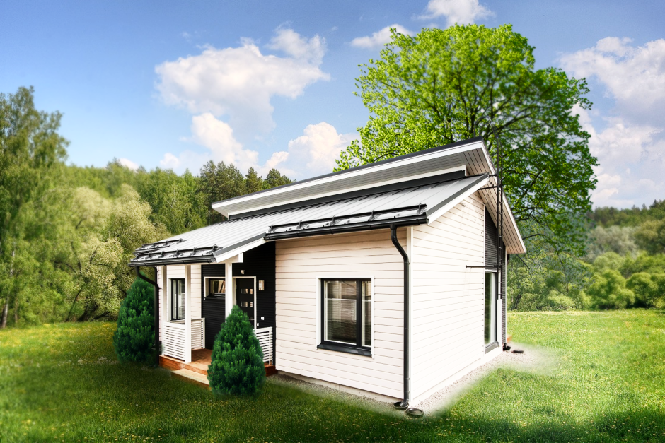 Одноэтажный каркасный барнхаус