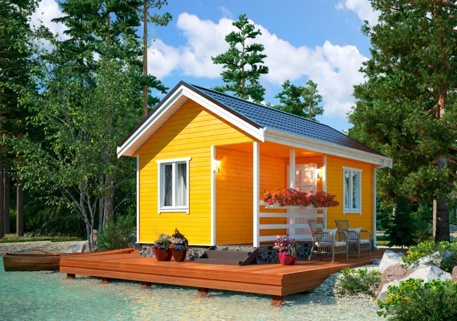 Одноэтажный дачный домик