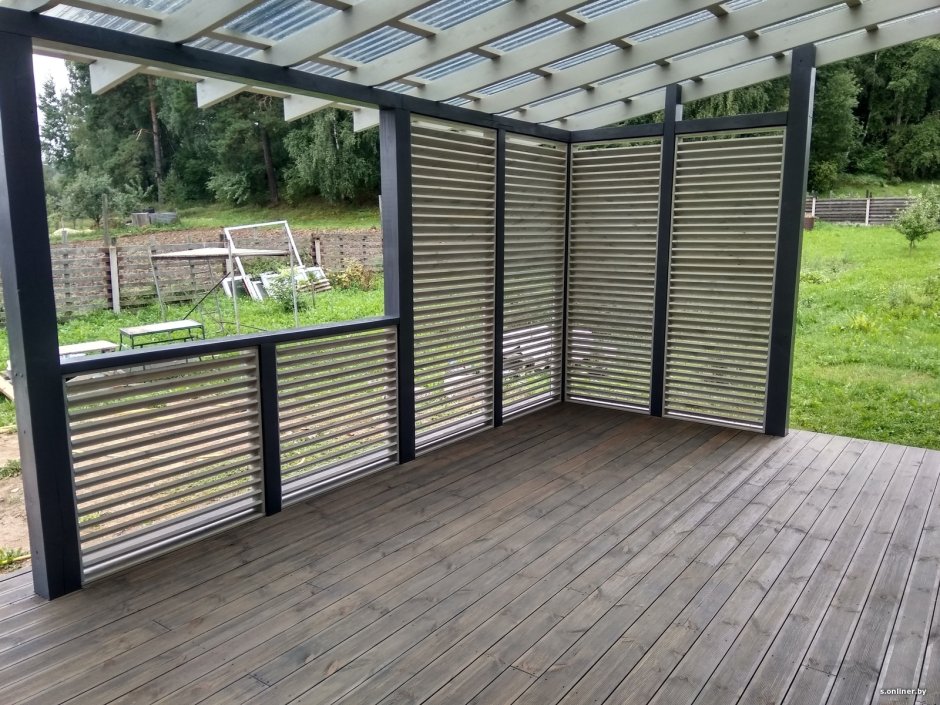 Ограждение террасы из реек