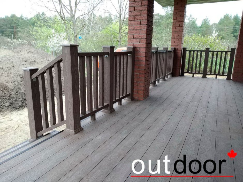 Забор ДПК Браун 3д