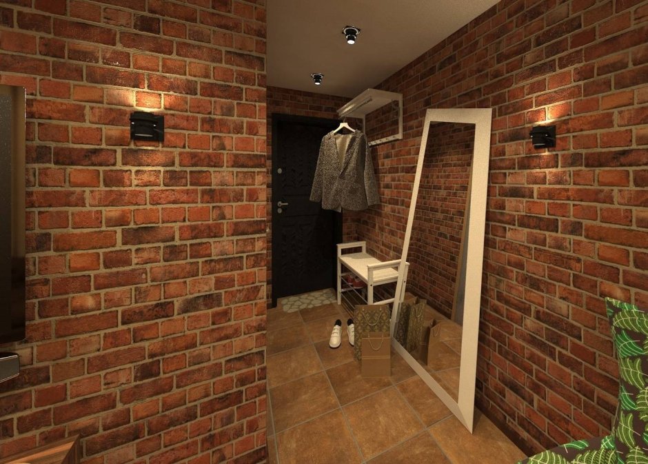 Прихожая под кирпич