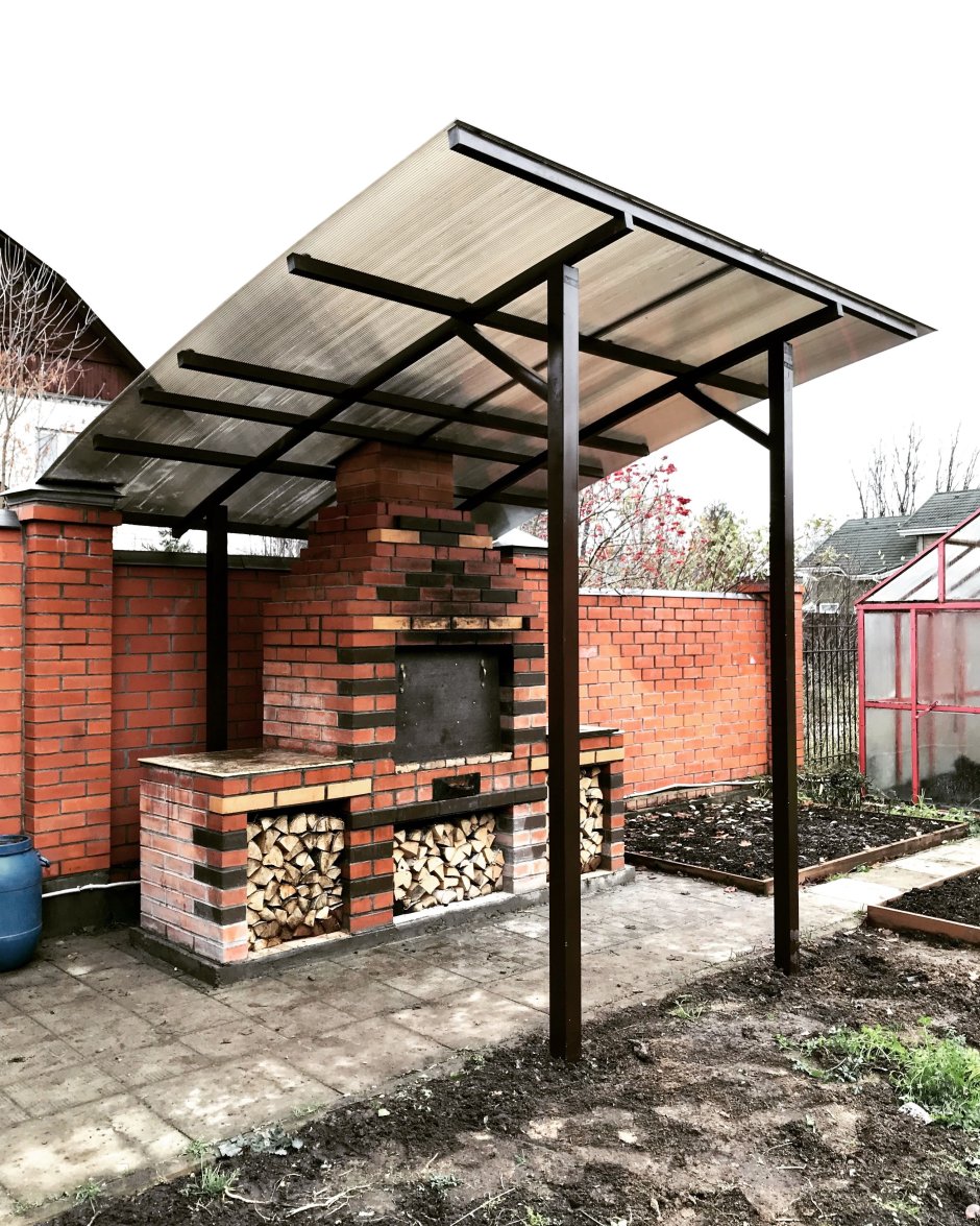 Навес для мангала шашлычник 2x2x2 м